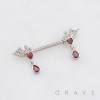DAGGER WING HEART CRAFT 316L SURGICAL STEEL NIPPLE RING